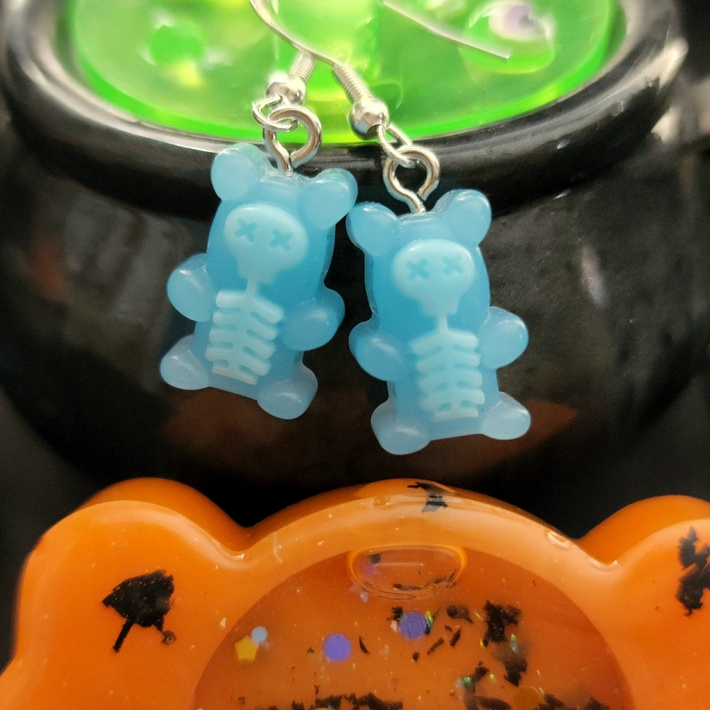 Gummy bear skeleton earrings
